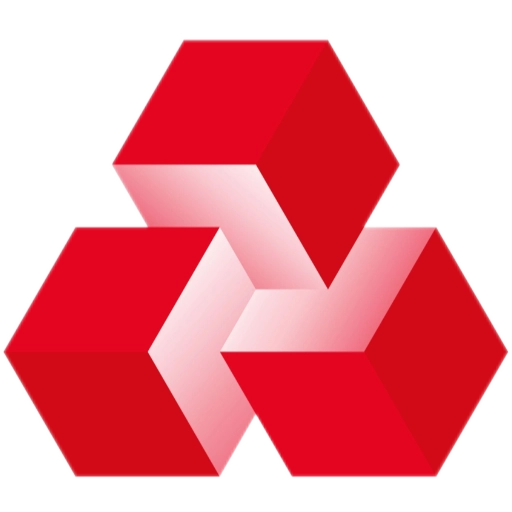 NatWest logo with three red interlocking cubes